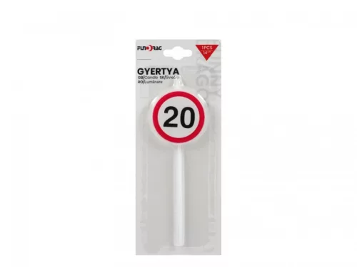 Kerek számgyertya 20-as, 14 cm