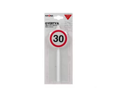 Kerek számgyertya 30-as, 14 cm