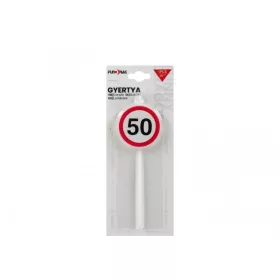 Kerek számgyertya 50-es, 14 cm