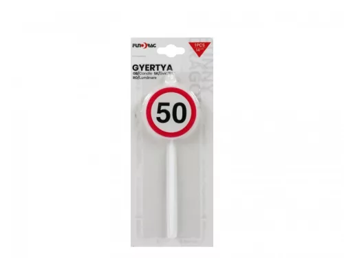 Kerek számgyertya 50-es, 14 cm