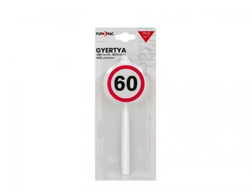 Kerek számgyertya 60-as, 14 cm