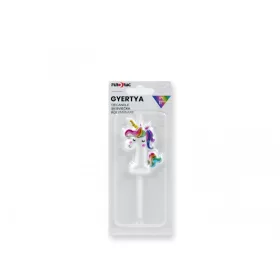 Unikornis számgyertya 1-es, 11 cm