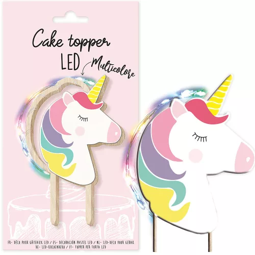 Scrapcooking LED torta beszúró, unikornis, 12,5cm