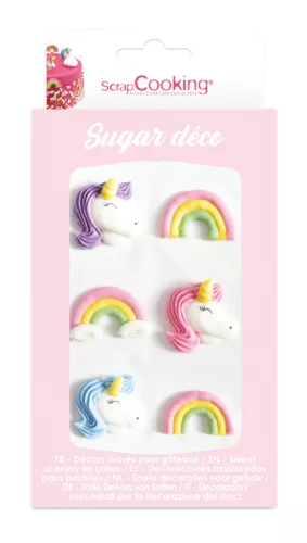 Scrapcooking cukor tortadísz, unikornis, 6 db-os