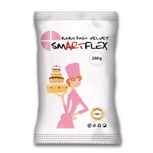 Smartflex Velvet fondant massza, vanília, RÓZSASZÍN, 250g