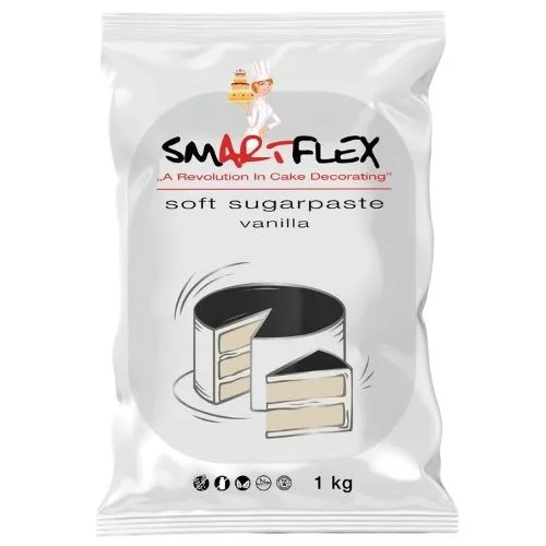 Smartflex Soft, puha, fondant massza, vanília, FEKETE, 1kg
