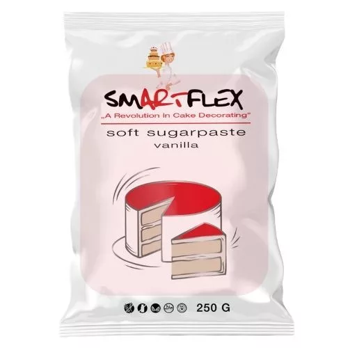 Smartflex Soft, puha, fondant massza, vanília, PIROS, 250g