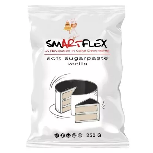 Smartflex Soft, puha, fondant massza, vanília, FEKETE, 250g