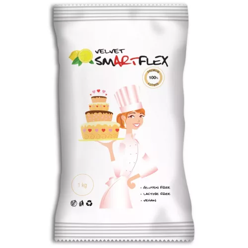 Smartflex fondant massza (tortaburkoló), FEHÉR, citrom, 1kg