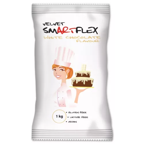 Smartflex fondant massza (tortaburkoló), FEHÉR, fehér csokoládé, 1kg