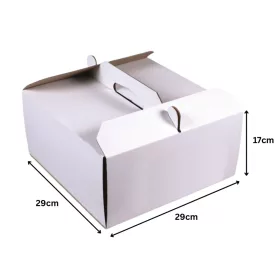   Tortadoboz, fehér, általános, 29×29×17 cm – Nagy magas – 25 db – CSOMAG