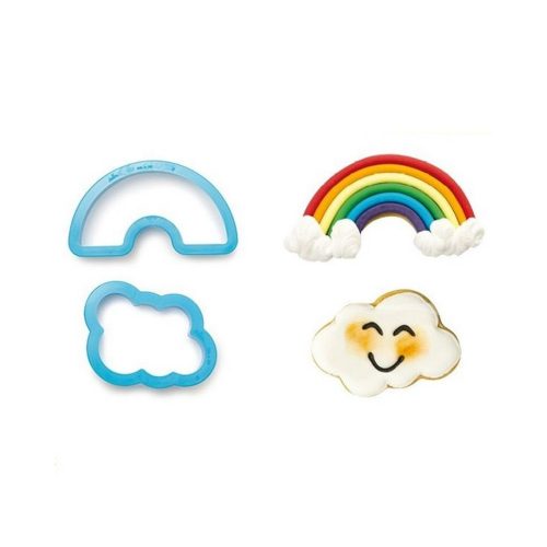 Műanyag kiszúró szett-Szivárvány és felhő