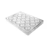 Félgömb alakú bonbon forma, polikarbonát, 15 db-os, 27,5×13,5 cm