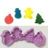 Karácsonyi rúgós kiszúró szett, műanyag, 4 db-os