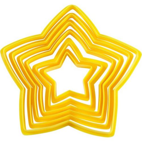 Csillag alakú kiszúró készlet, műanyag, 6 db-os
