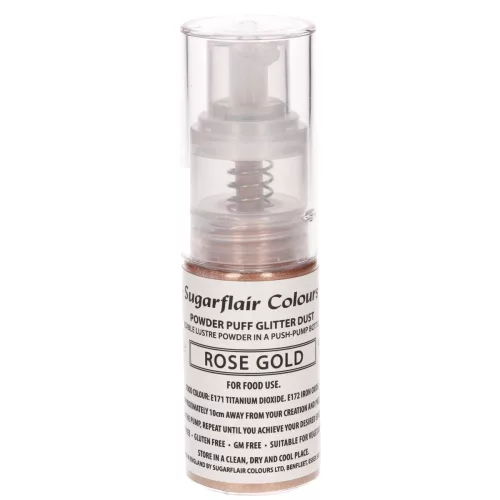 Sugarflair pumpás glitter spray, rose gold, 10g