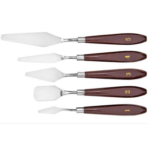 Modellező spatula készlet, rozsdamentes acél, 5 db