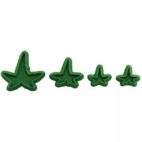 Borostyánlevél fondant kiszúró szett, műanyag, 4 db-os