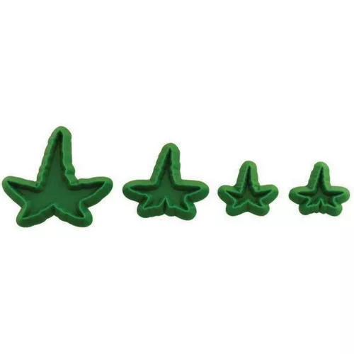 Borostyánlevél fondant kiszúró szett, műanyag, 4 db-os