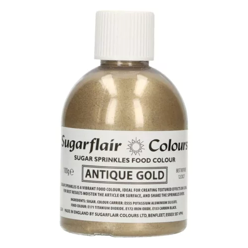 Sugarflair ehető csillámpor cukorból, antik arany, 100g