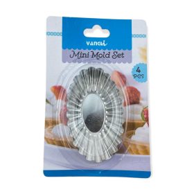 Gyümölcskosár forma, fém, ovális, 4 db-os