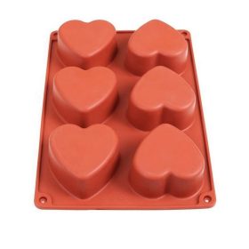 Szív alakú szilikon forma, 6 db-os, 19×27 cm