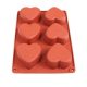 Szív alakú szilikon forma, 6 db-os, 19×27 cm