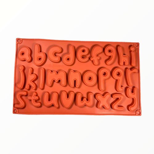 Betű alakú szilikon forma, 26 db különböző betű, 19×27 cm