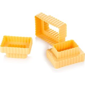 Kétoldalas linzer kiszúró, téglalap, 3 db-os, 6 méret