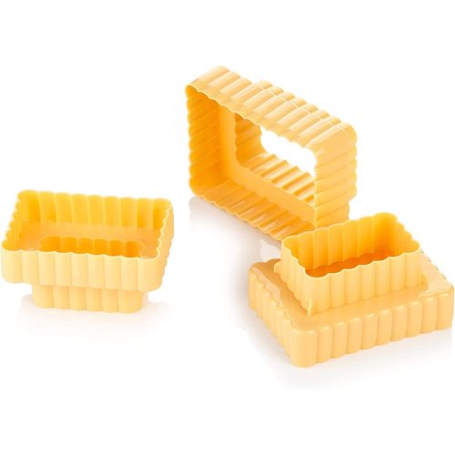 Kétoldalas linzer kiszúró, téglalap, 3 db-os, 6 méret