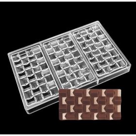   Kockamintás táblacsokoládé bonbon forma, polikarbonát, 3 db-os, 27×17 cm