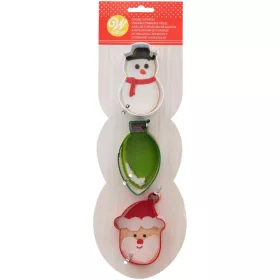   Wilton karácsonyi kiszúró szett, hóember, karácsonyfadísz,mikulást, fém, 3 db