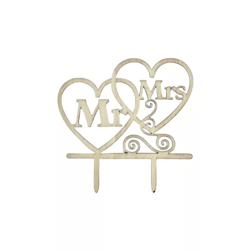 Torta beszúró, topper - Mr&Mrs