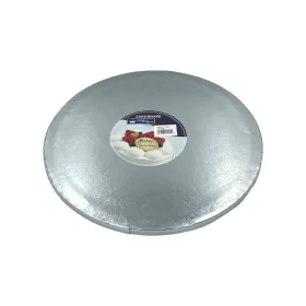 Tortadob virágmintával, ezüst, 28 cm