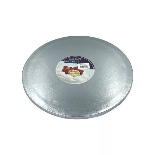 Tortadob virágmintával, ezüst, 28 cm