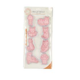 Kiszúró szett nyomdával, műanyag, cica, 8db