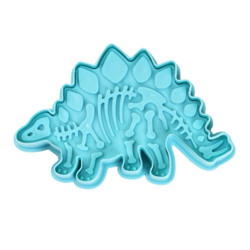 Stegosaurus kiszúró nyomdával, műanyag, 8,5x13,5 cm