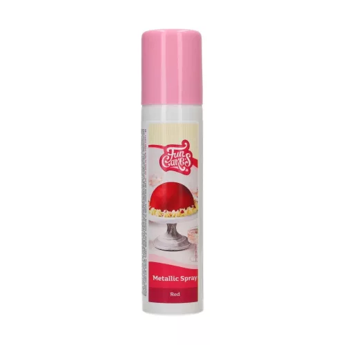 FunCakes metál színű spray, piros, 100 ml