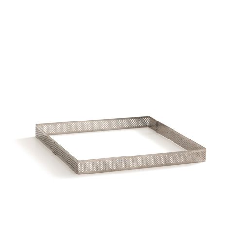 Decora tarte, perforált, négyzet, rozsdamentes acél, 20×20 cm