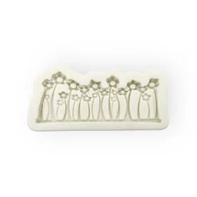 Virágos kert fondant forma, szilikon, 10×4,5 cm