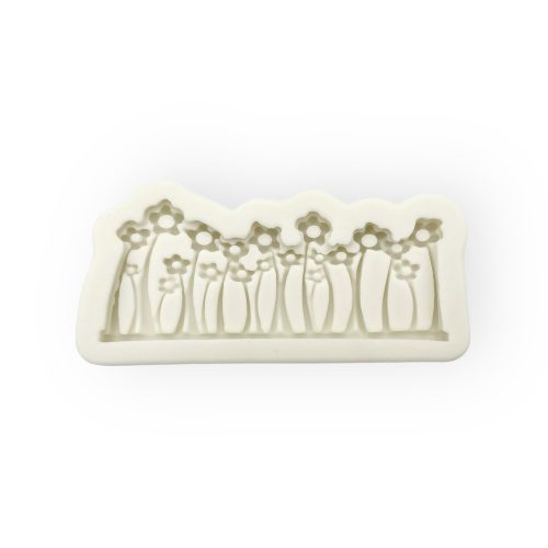 Virágos kert fondant forma, szilikon, 10×4,5 cm