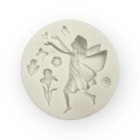 Tündér fondant forma virágokkal, szilikon, 8,5 cm