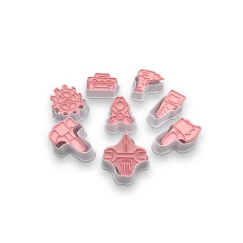 Kiszúró szett nyomdával, műanyag, szerszám, 8db