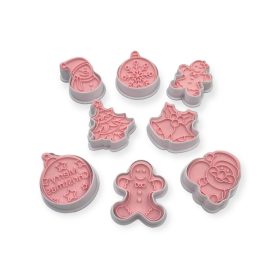 Kiszúró szett nyomdával, műanyag, Karácsony, 8db