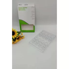 Hernyó alakú bonbon forma, polikarbonát, 27,2×17,2 cm, 8 db