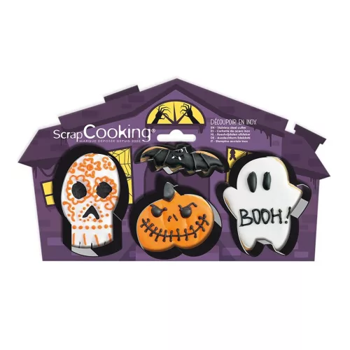 Scrapcooking kiszúró szett, Halloween, rozsdamentes acél, 4 db