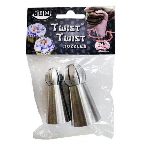 JEM cupcake díszítőcső szett, Twist 3, rozsdamentes acél, 2 db