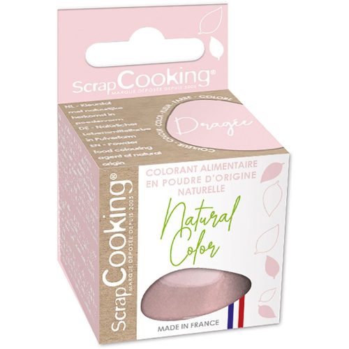 Scrapcooking természetes por ételfesték, pasztell rózsaszín, 10g 