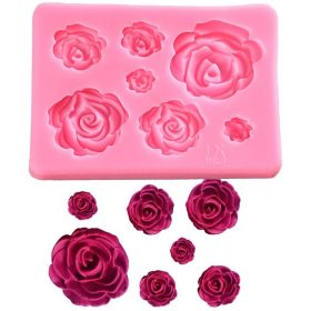 Kisméretű rózsa fondant forma, szilikon, 8,3×6 cm