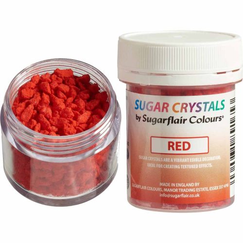 Sugarflair cukorkristály, piros, 40g